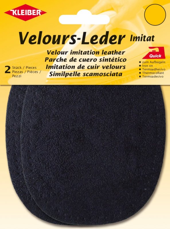 Kleiber Velours-Leder-Imitat dunkelblau